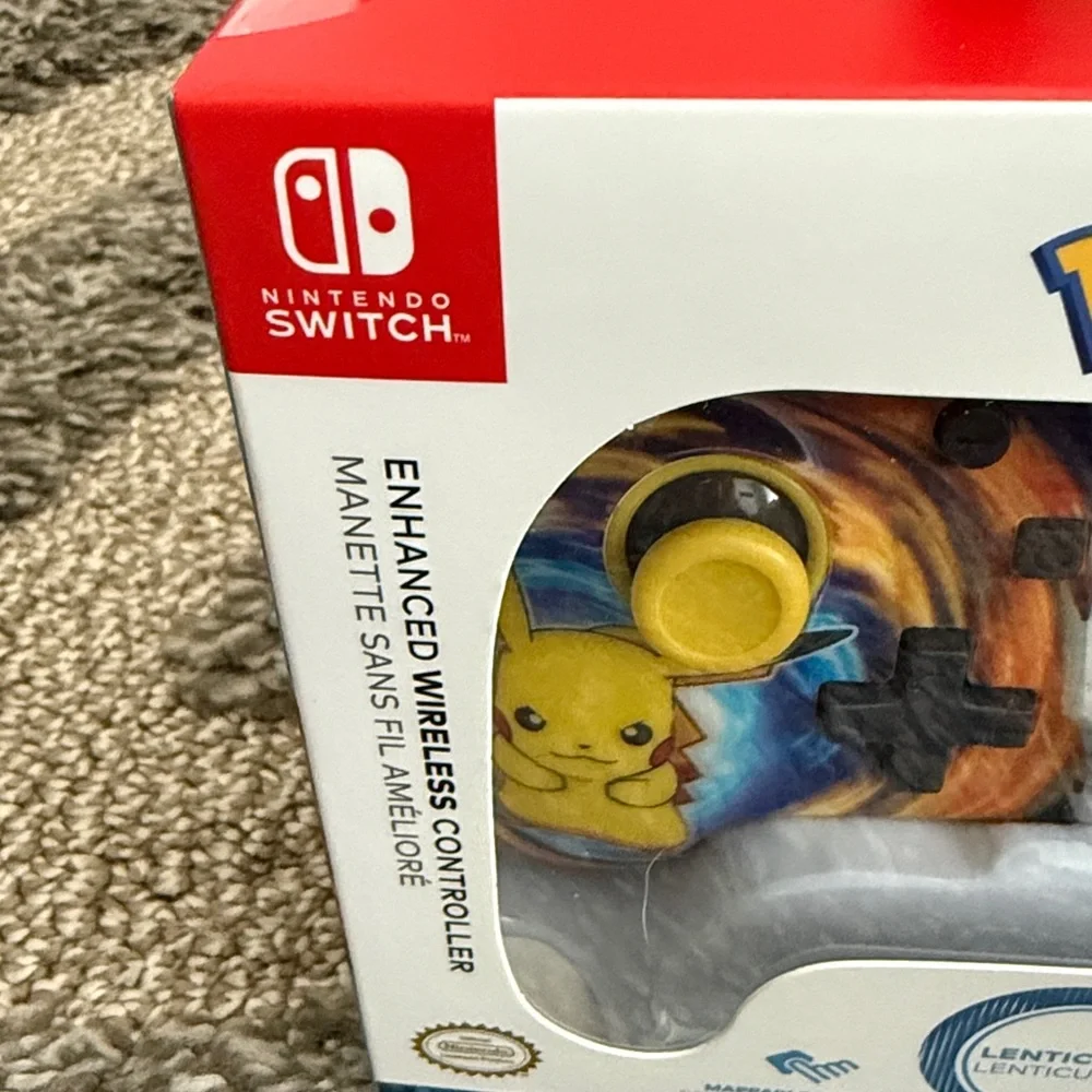 PowerA Pokémon Wireless Controller for Nintendo Switch- Yellow and Purple.